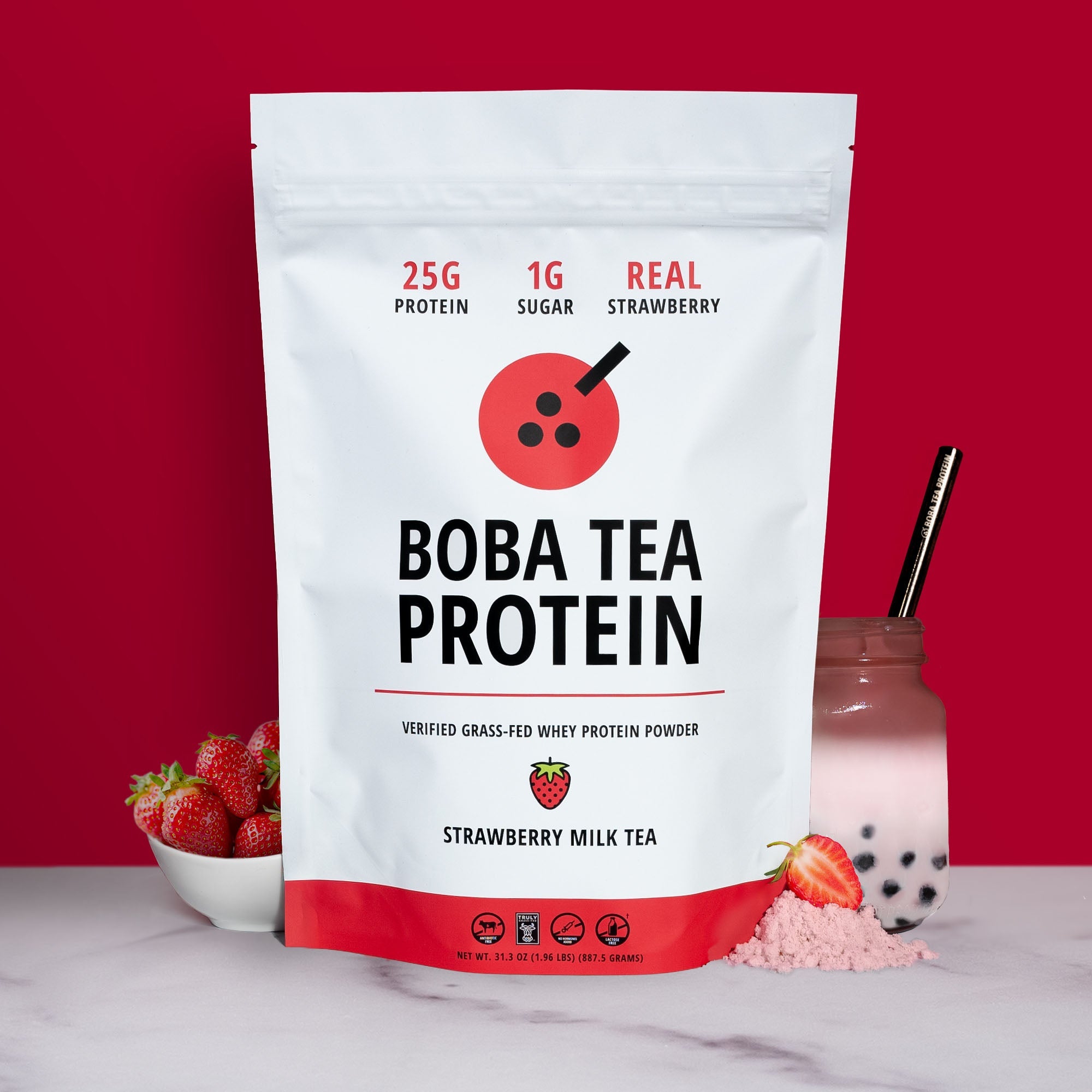 Strawberry Milk Tea Whey Protein-Boba Tea Protein