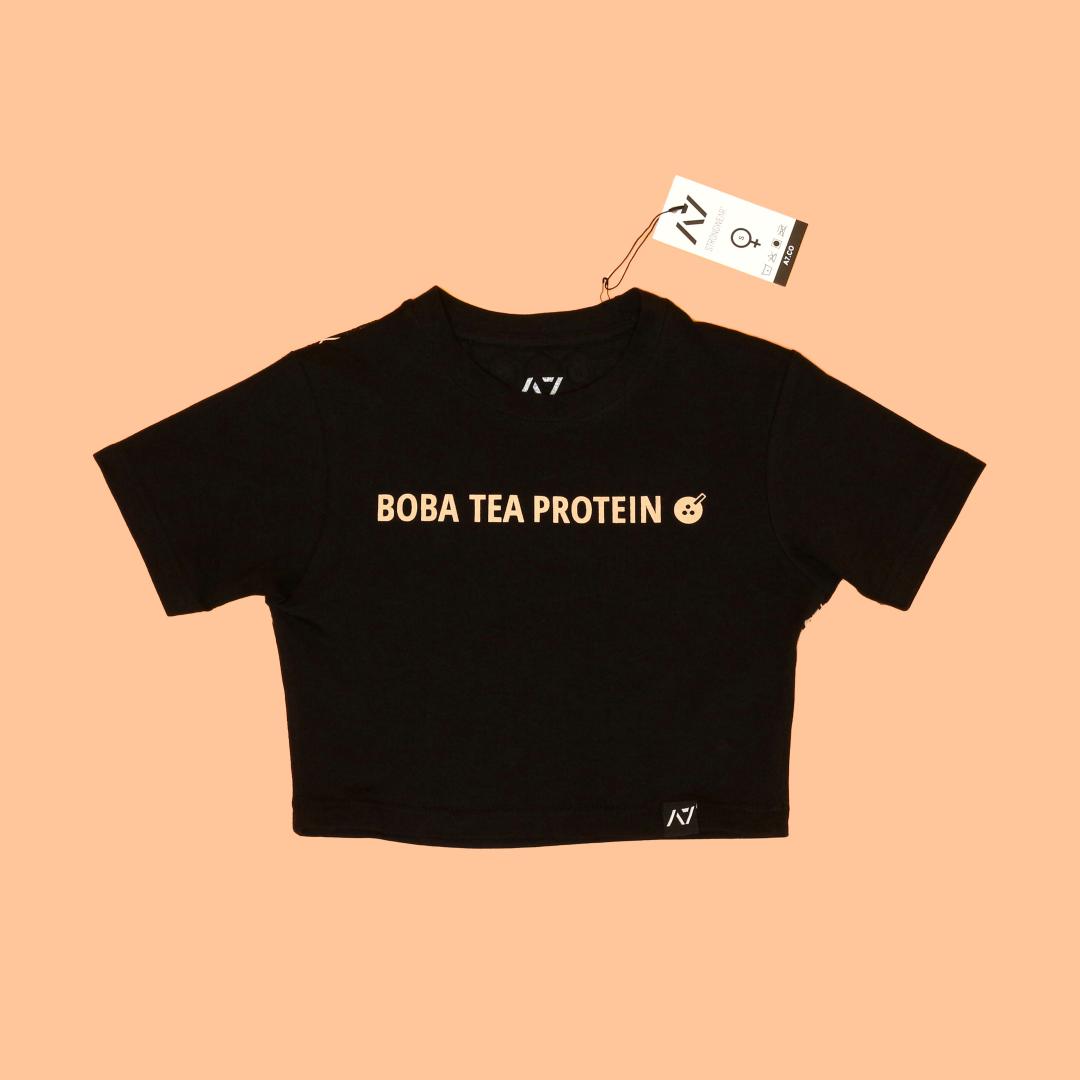 Boba Tea Protein x A7 Intl - Women's Bar Grip Crop | Small Logo