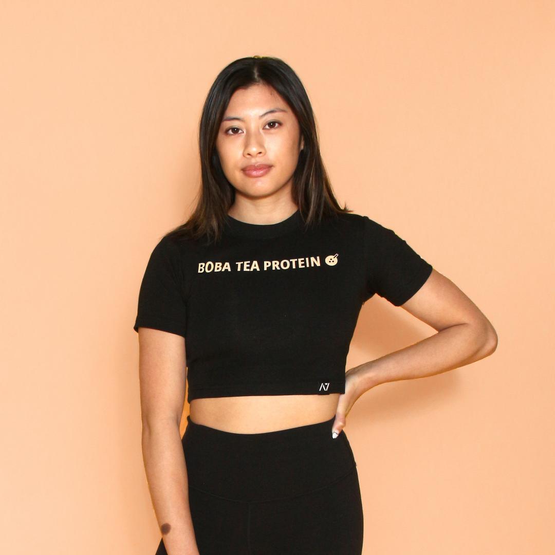 Boba Tea Protein x A7 Intl - Women's Bar Grip Crop | Small Logo